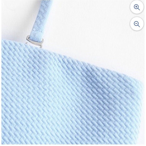 NWT ZAFUL‎ Textured Padded Set Straps Bandeau Day Sky Blue Bikini Size 4 Small - Picture 3 of 8